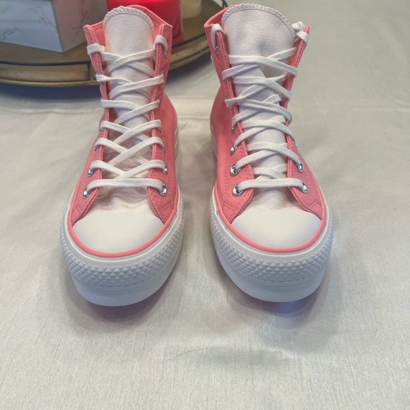 Converse Women's Pink High-Top Sneakers - Picture 4 of 8